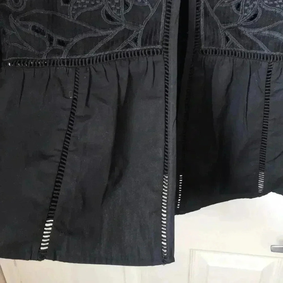 Lucky Brand ☘️ Embroidered Black blouse/jacket Folk Boho Western Indie Small. - Picture 5 of 14